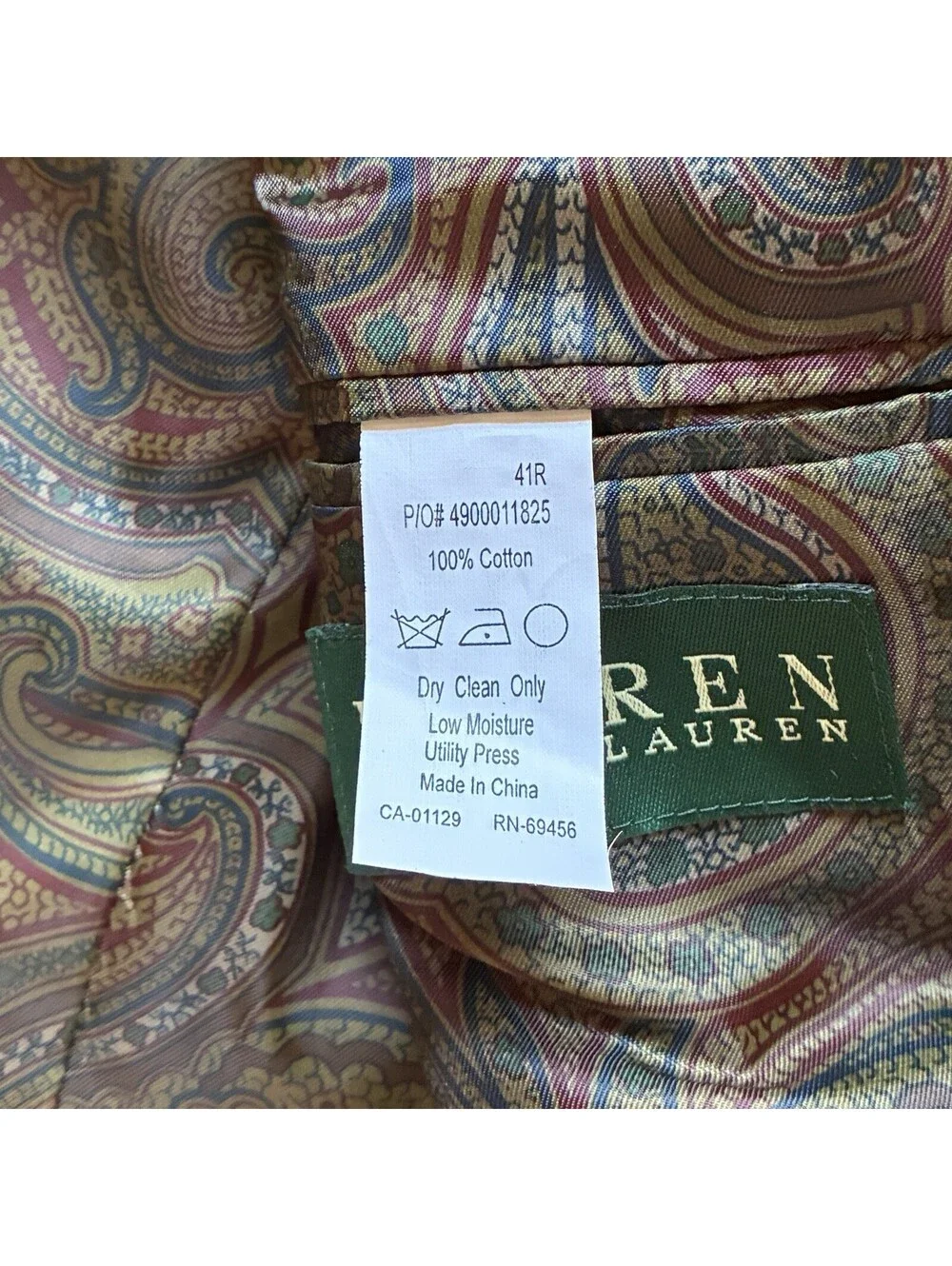 Vtg Lauren Ralph Lauren Dark Brown Corduroy Blazer Sport Coat Men’s Size 41R